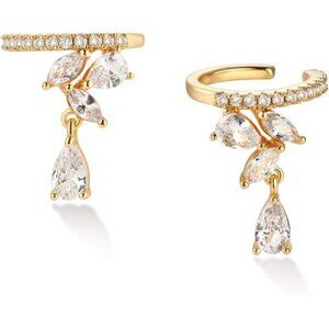 Gold Ear Cuff Earring 18K Gold Plated Non Pierced Ear Cartilage Clip on